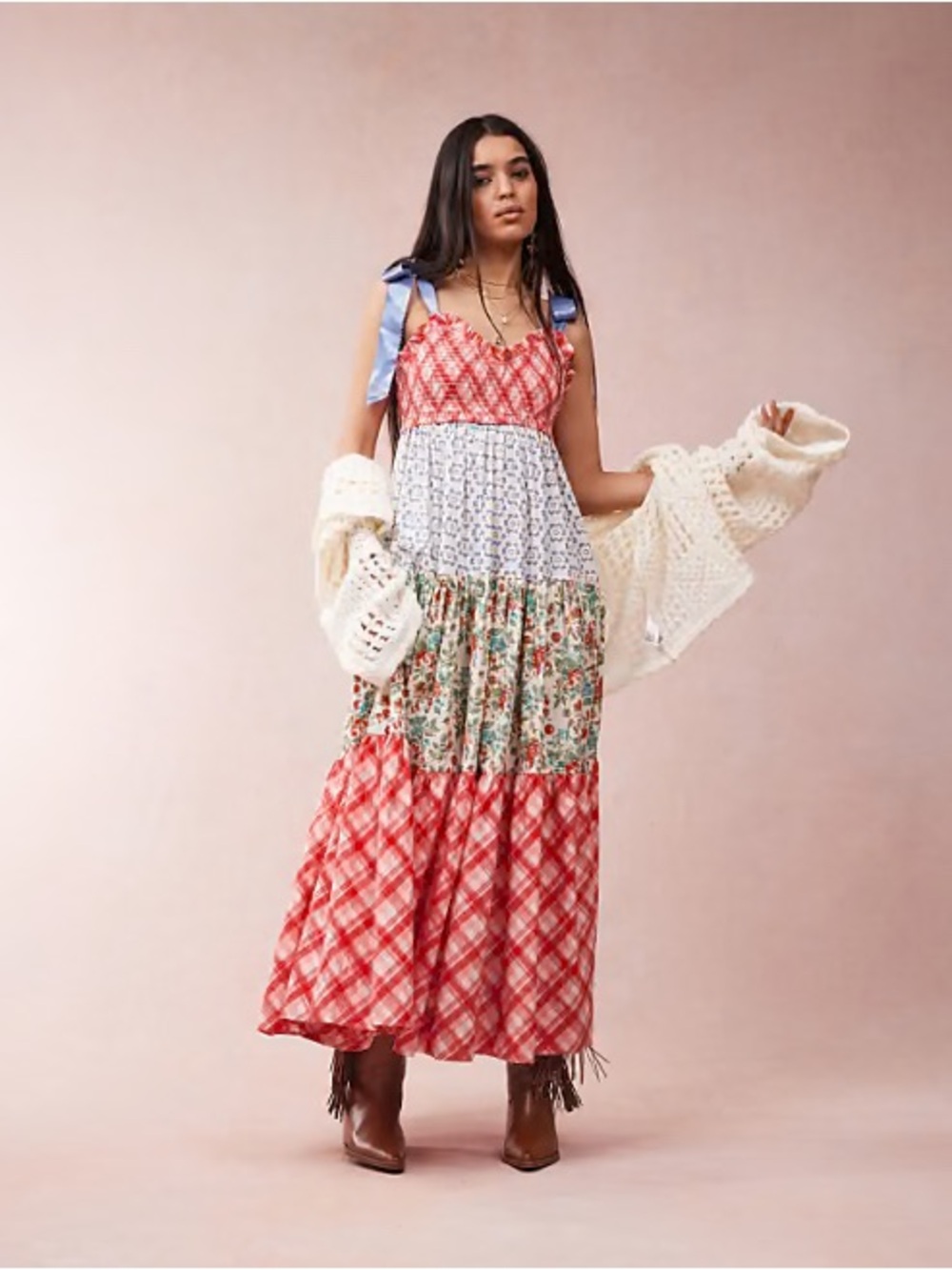 Free People Bluebell Patchwork Maxi Dress - worn twice!